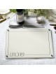 Embroidered Leatherette Lucite and Glass Top Chall | Home Goods | Juda